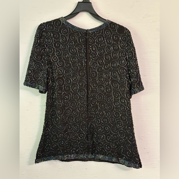 VINTAGE PARISIAN ROOM - 100% SILK TOP - Sz L - Picture 2 of 3